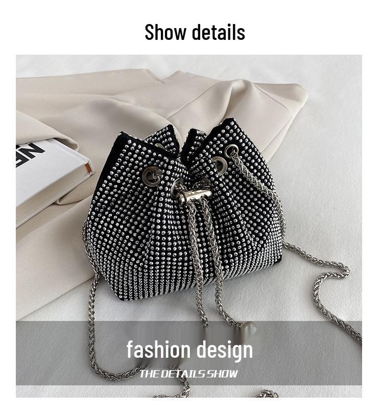 High-End Single Shoulder Bucket Bag: Versatile Summer Crossbody with Chain & Drawstring Design