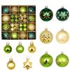 44pcs Christmas Tree Ornament Plastic Ball Decorations For DIY Crafts And Painted Designed Boxes Pendant