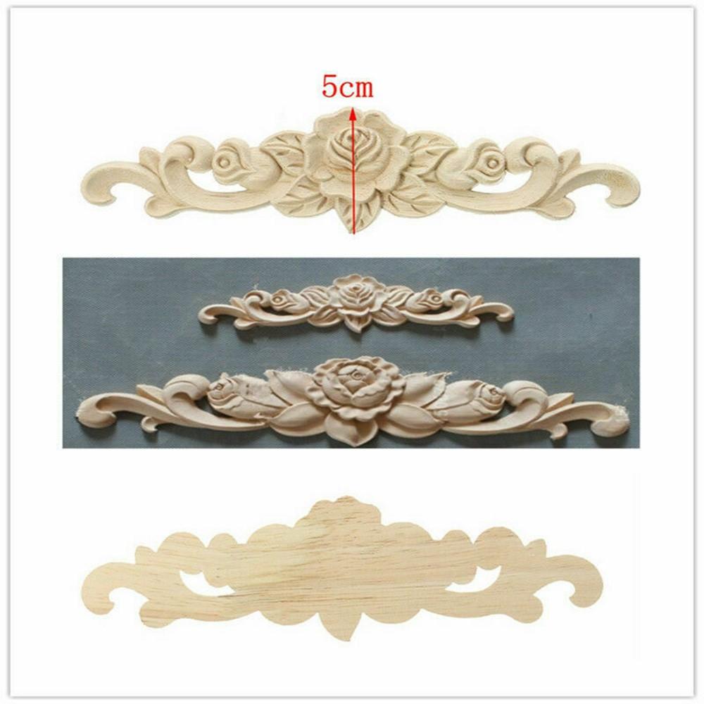 Красивая деревянная аппликация, резьба по дереву, наклейка на мебель