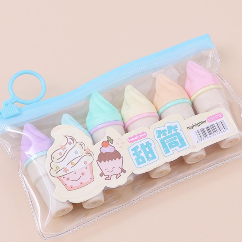 6 шт./лот Каваий хайлайтеры Мини маркер для граффити Милые ручки-маркеры с блестками