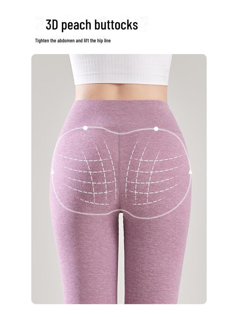 Женские шелковые термолеггинсы с высокой талией – брюки из шерсти и хлопка с бархатной подкладкой для осени и зимы