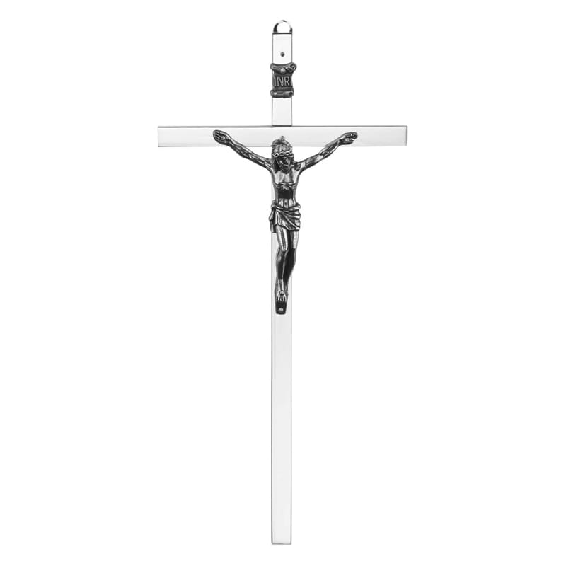 Krzyż wiszący nikiel srebrny 18 cm