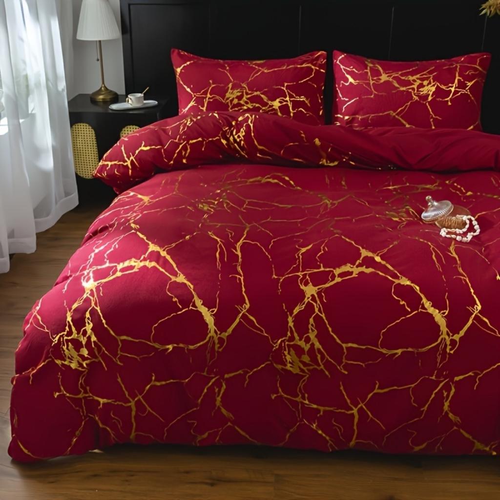 Clasic Hot Stamping Texture 3D Print Beding Set Soft Duvet Cover King Quen Twin Single Sized Dimensions Bithday Gift Bedrom Decoration