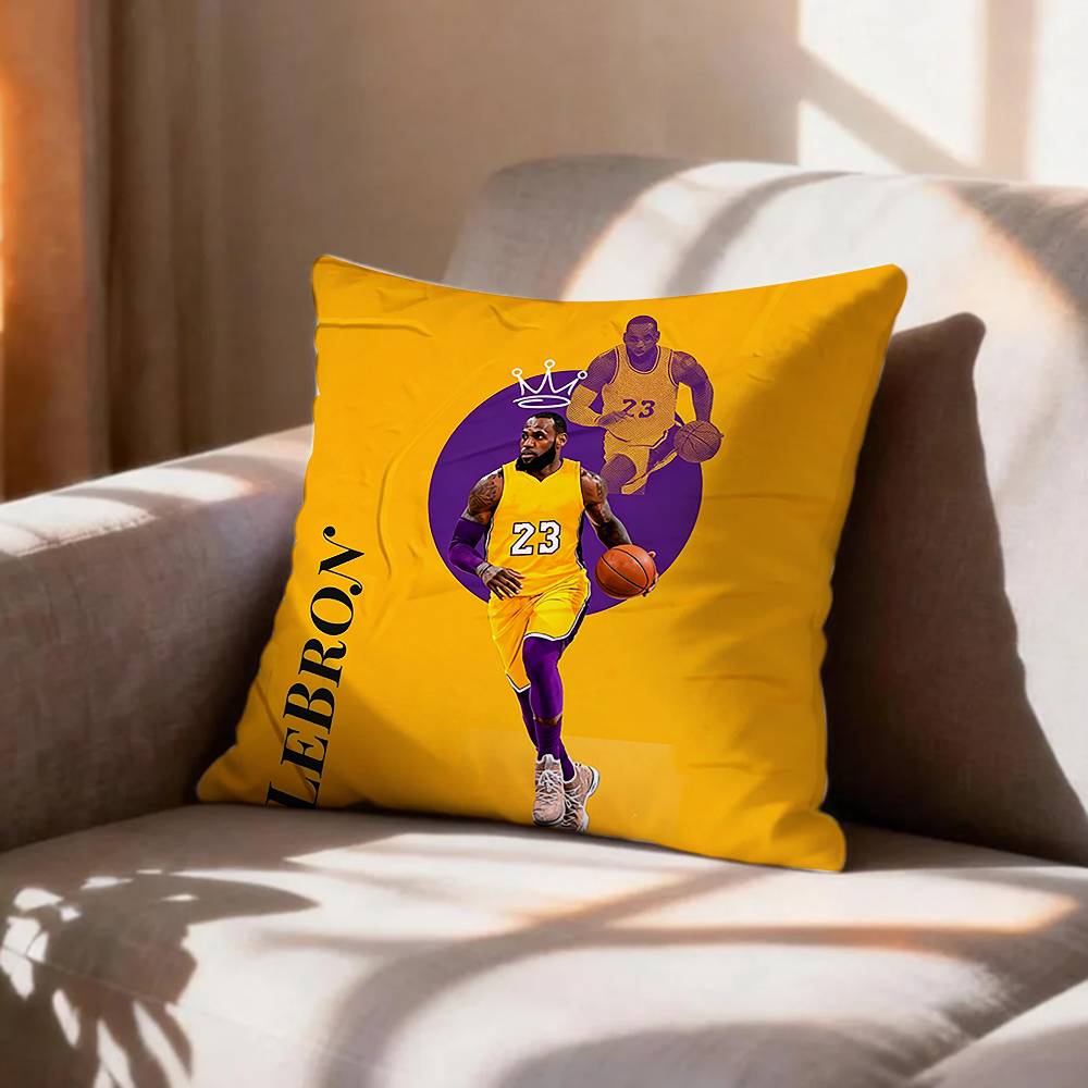 POP Basketball Player LLeBron James Pillow Case Pattern Printed Pillowcase For Living Room Sofa Cushion Cover