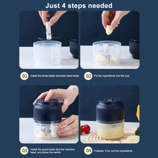 Electric Garlic Mincer 150/300ML Food Chopper USB Mini Fruits Vegetable Chopper Portable Small Food Processor