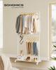 SONGMICS Hanger Pipe Height Style Coat Indoor Clothes Room Drying Clothing Width Just the Right Load Capacity White HSR027W01 Rack, Hanger, 2-Tier,