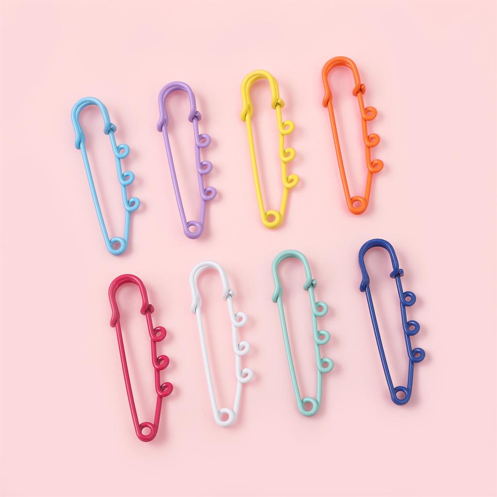 2/5Pcs Colorful 3 Holes Pins Brooch for DIY Making Decorations Clothing Fixator Supplies Accessories