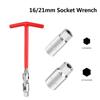 Набор инструментов для ремонта автомобиля, мотоцикла, 3 в 1, инструмент для снятия свечей зажигания, торцевой ключ 16 мм (5/8") и 21мм (13/16") Ключ с Т-образной ручкой