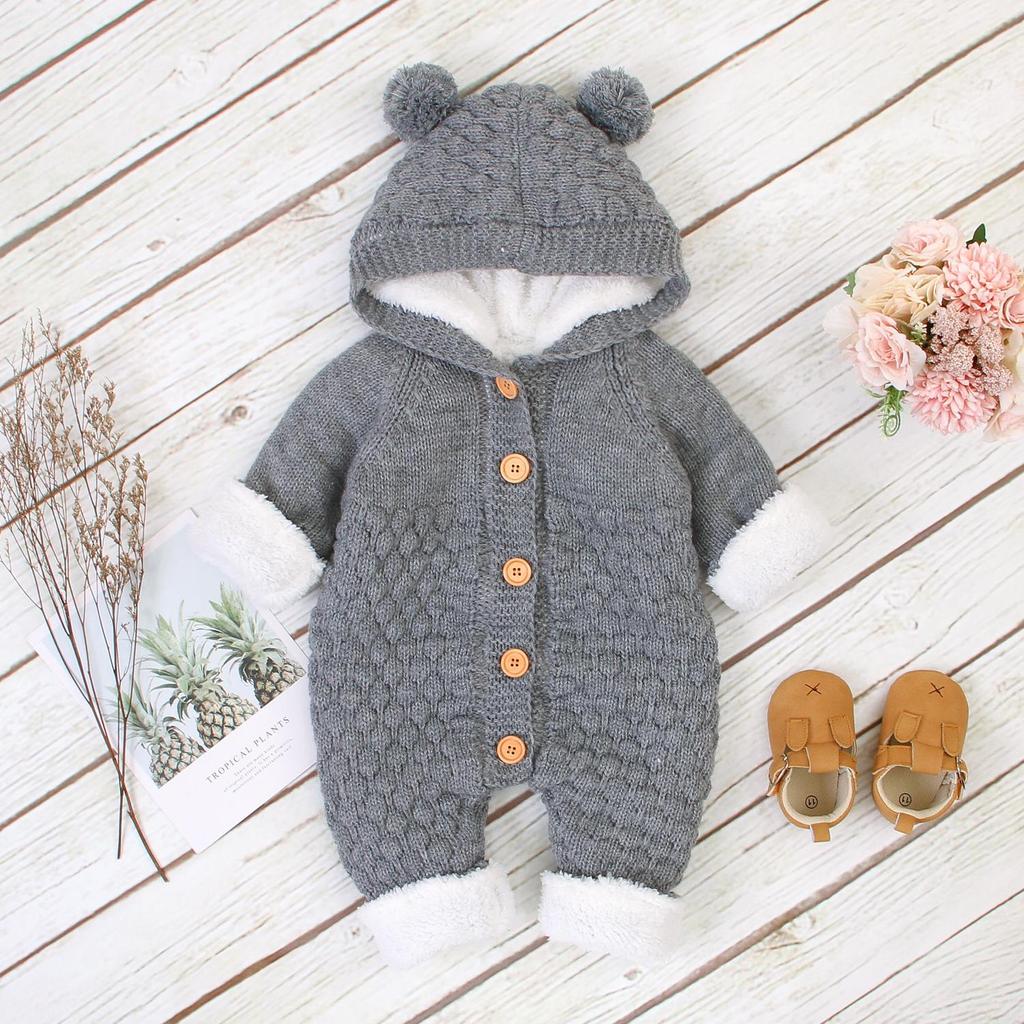 Baby Rompers Knitted Infant Boys Girls Jumpsuits Autumn Winter Soft Warm Newborn Bebes Overalls One Piece Toddler Kids Playsuits