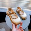 Girls Princess Leather Shoes Patchwork Non-slip Children Shoes Spring Autumn Fashion Causal Kids Mary Jane Shoes Soft Hook Loop