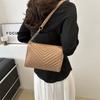 Stylish Casual Solid Color Small Square Shoulder Bag For Trendsetting Women In Black White Khaki And Rose Pink