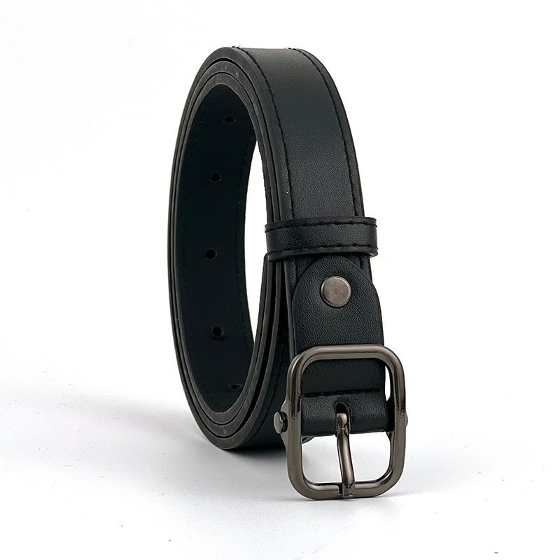 Women S Simple Fashion Square Buckle Pu Belt For Jeans