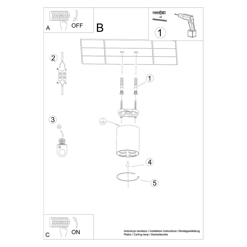 Plafon Zoe Led Czarny Alu Sollux Sl.1210