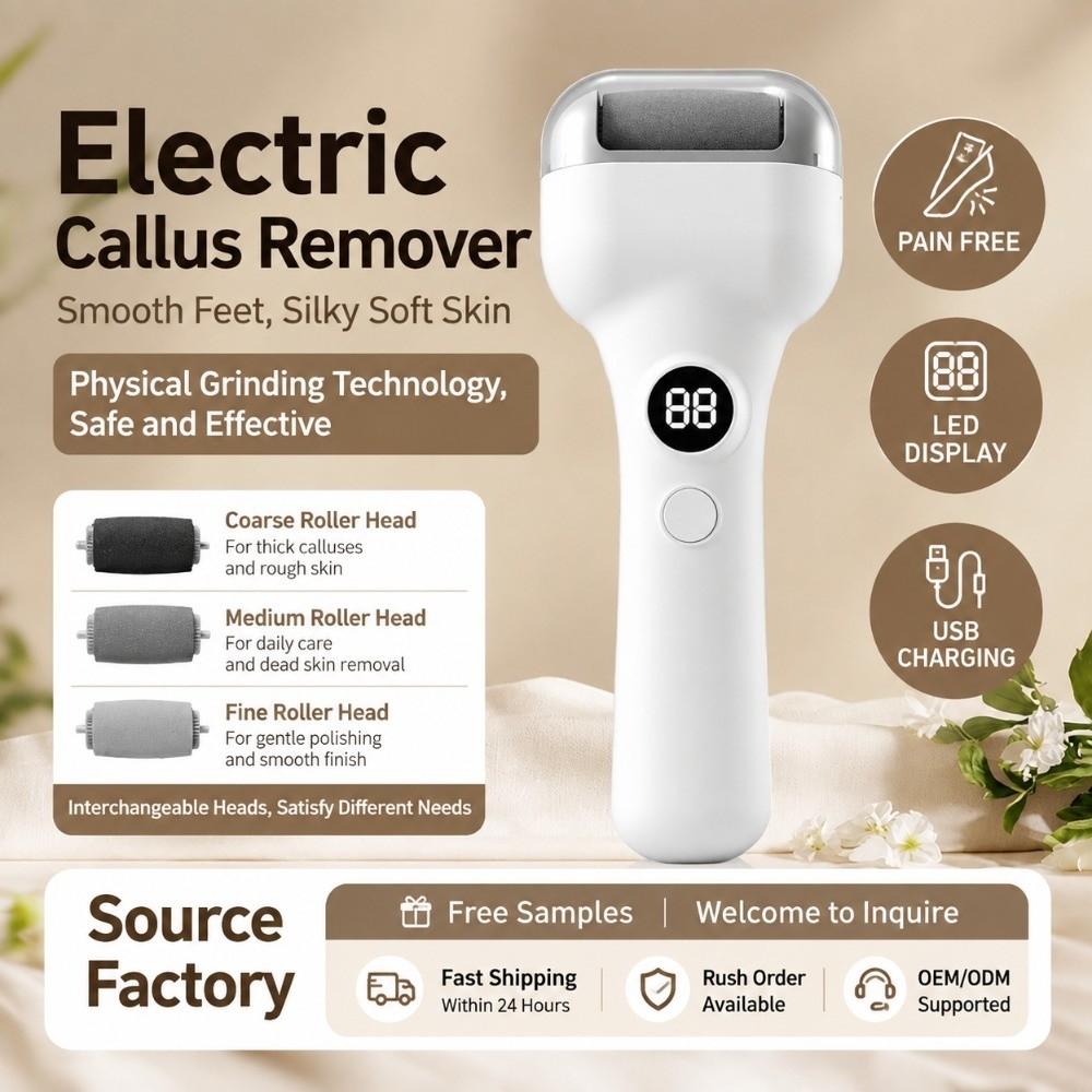 Motorized Roller Electric Foot Callus Remover Pedicure Tool Daily Personal Care Routine