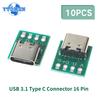10 ШТ. ПЛАТА PCB TYPE C 3.1 Разъем Type C 16P Тестовая Плата PCB Пластина Адаптер Разъем Гнездо для Провода Кабеля Передачи Данных