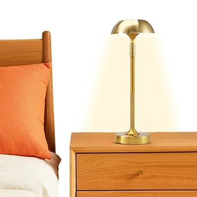 LED Cordless Table Lamp Stepless Dimmable Wireless Gold Table Lamp Creative Night Light for Restaurant Bedroom Patio