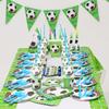 Soccer Football Birthday Party Decoration Football Theme Disposable Party Tableware Cups Plates Banner Kids Boy Soccer Party