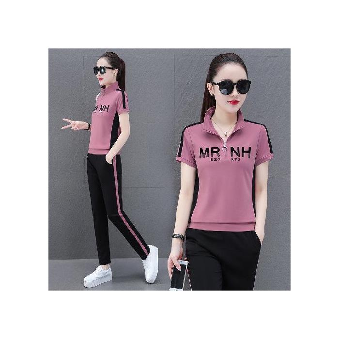 Женские облегающие спортивные костюмы в корейском стиле 2024 года — повседневный, стильный модный комплект из двух предметов