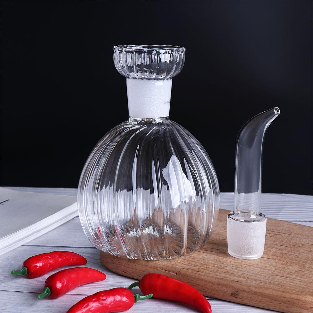 Glass Cruet Pourer Pouring Spout Vinegar Bottle Easy to Clean Condiment Container  Kitchen