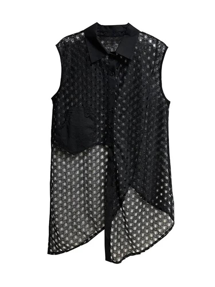 Xitao Асимметричная рубашка без рукавов Personality, женский топ WLD20213