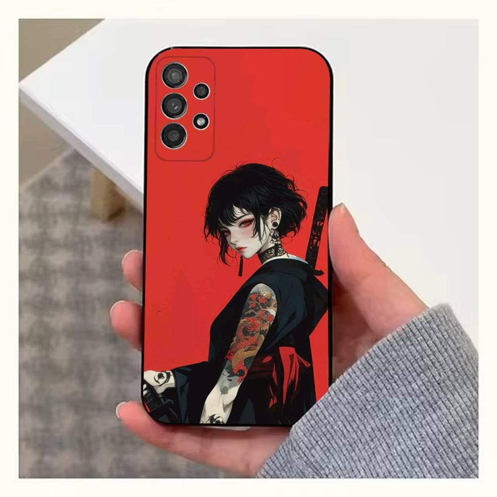 Картина Арт Женщина-Воин Телефон Для Samsung S25,S10,S20,S10,S21,S9,S24,S23,Ultra,FE,Plus,Lite,Мягкий Силиконовый Черный Чехол