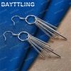 Luxury 925 Sterling Silver Delicate Column Earrings for Women Fashionable Wedding Accessories Jewelry