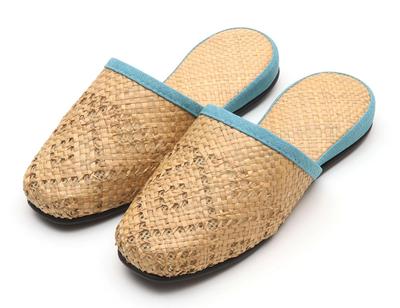 Сделано в Японии Тапочки из травы малай для дома для гостей для работы для офиса из травы Сделано в [Сетка использование, гости, дом, работа, офис, трава, Япония] (синий)