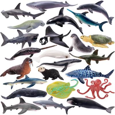 TOYMANY Фигурки Морских Обитателей Миниатюрные Морские Животные Реалистичные Животные Океан Популярные День Рождения Новые Для Возраста 6+ Набор из 24 Штук, Модели, Модели, Игрушки,