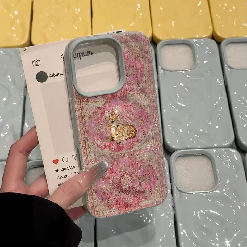 Милый маленький олененок Чехол для телефона Для iPhone 11 13 12 Pro 14 16 Plus 15 Pro Max Чехол 17Air Чехол Силиконовый Ударопрочный Мягкая Крышка Чехлы