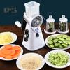 Kitchen Vegetable Slicer with 3 Replaceable Stainless Steel Blades Manual Rotary Cheese Grater with Handle Multifunctional Vegetable Chopper