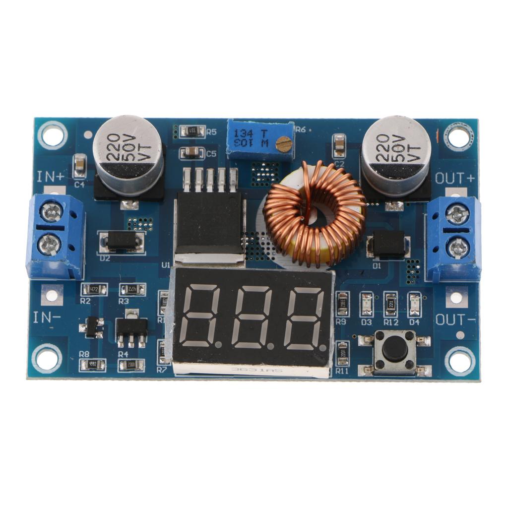 5A 75W Adjustable Buck Converter Power Supply Module LED Display