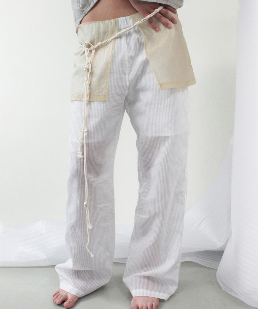 Брюки Kasel с накладной полосой, белые