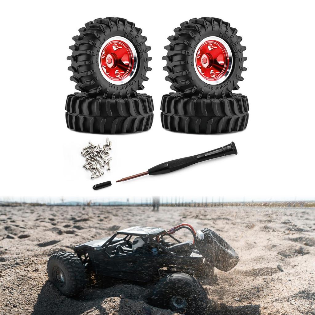 4 Pieces 1/30 RC Car Wheels and Tires Accessory Sturdy Durability Professional Easy to Install