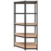 Heavy Duty Corner Shelving Unit 5 Shelves Gray Steel & Engineered Wood