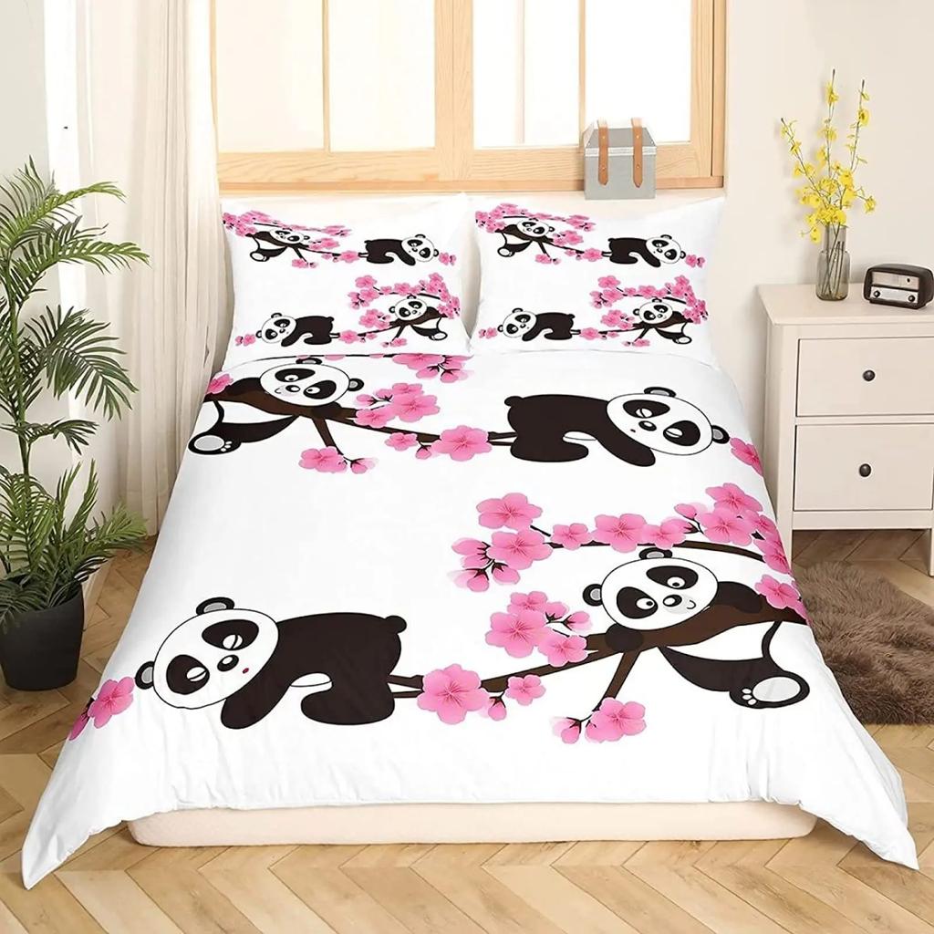 Panda Tiger Bedding Set 3D Printed Animal Duvet Cover Twin Full Queen King Double UK Supking Sizes Bed Linen Pillowcase