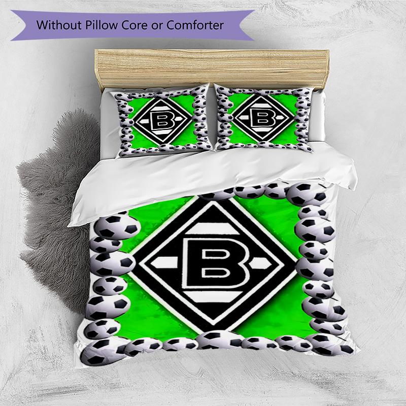3pcs Duvet Cover Set (1*Duvet Cover + 2*Pillowcase, Without Core), Borussia Monchengladbach Print Bedding Set, Bedroom Decor, All‑Season, Birthday Gif