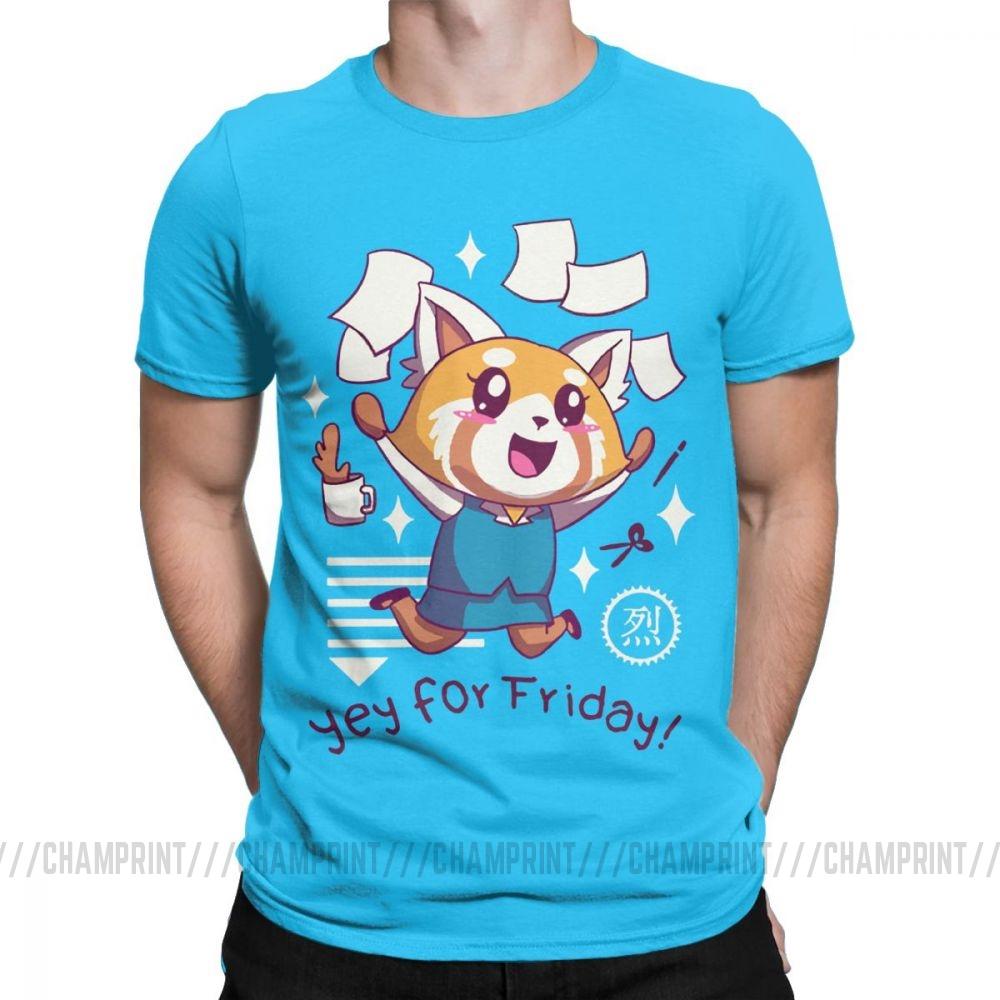 Aggretsuko Tee Shirt Aggressive Retsuko Yey For Friday Happy Weeken T Shirt For Men 100 Cotton