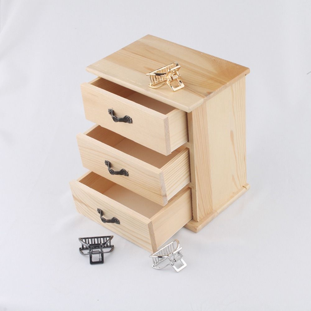 3-Layers Wooden Jewelry Storage Holder Simple Stationery Storage Stand Office Supplies