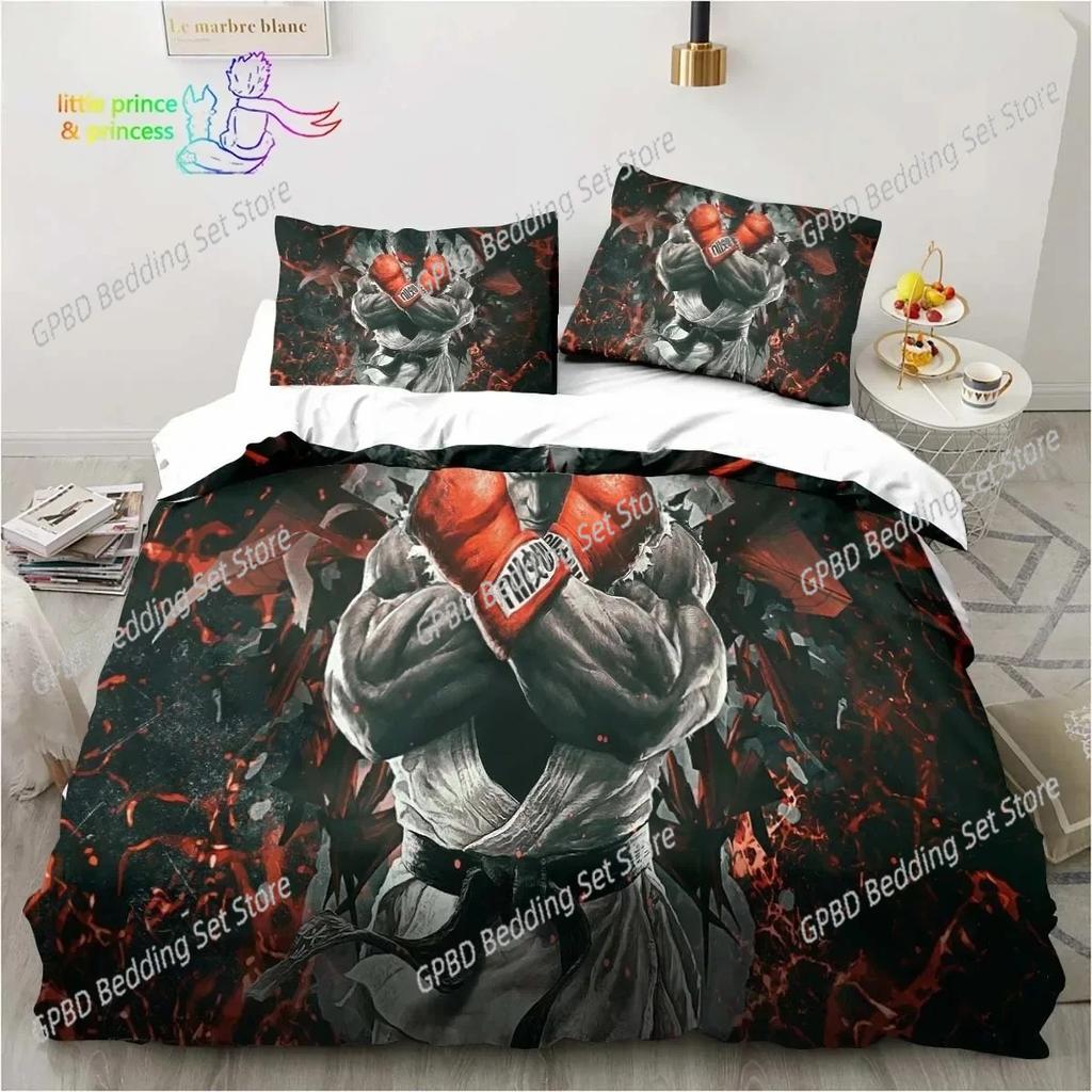 Street Fighter Напечатанное Удобное Пододеяльник Наволочка Комплект Постельного Белья Украшение Детской Спальни Домашний Текстиль