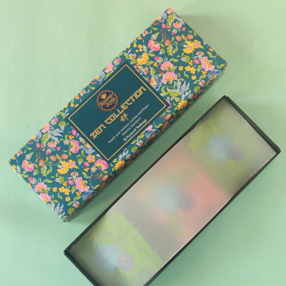 Tea Set 3 Flavors (18 Pack, 2 G), Zen Collection Gift Box, Karma Kettle