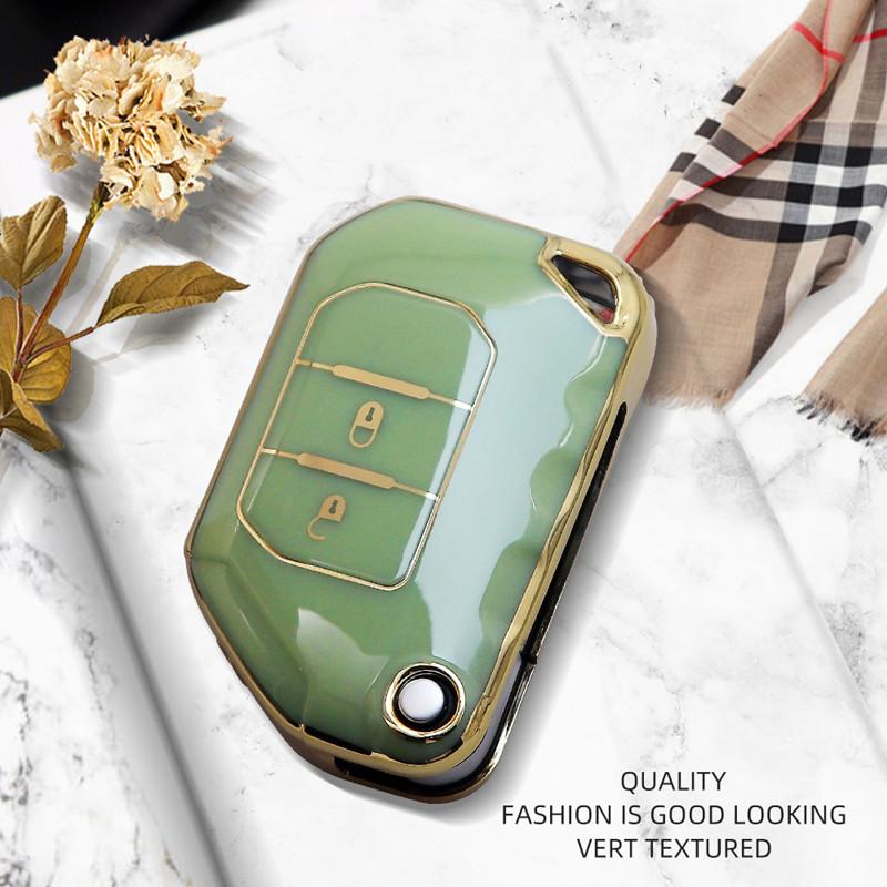 Роскошный чехол для дистанционного ключа с золотым краем, защитный чехол для Jeep Gladiator JT Wrangler JL 18-21, брелок для автомобиля