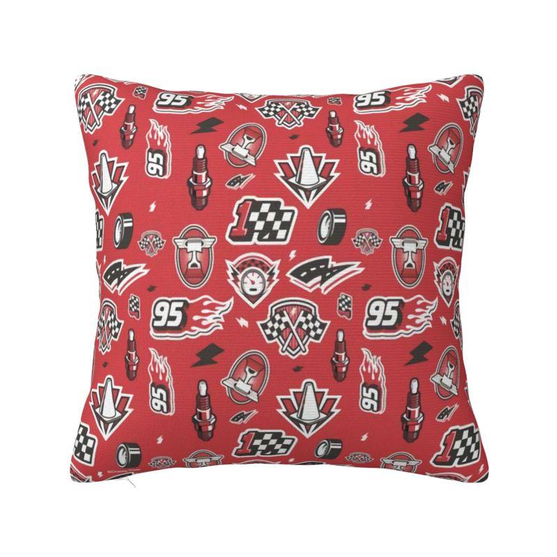 Custom Fashion Lightning McQueen Cartoon Cushion Cover 45x45cm Soft Pillow for Sofa Square Pillowcase