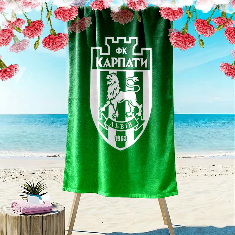 Karpaty Lviv Print Beach Towel, Large Soft Quick Dry Towel for Beach Camping Swimming