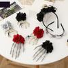 Halloween Rose Headband Dark Spiders Hair Clip Cosplay Party Headwear Hair Hoop Dress Up Party for Masquerade