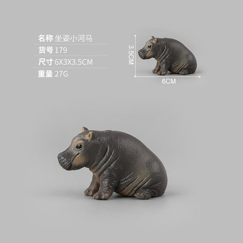 Wild Mammal Model Toy Simulation Hippo Solid Static Ornament Doll Boutique Children'S Gift