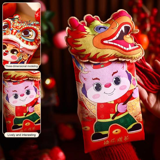 2024 год Дракона, красный конверт, мультяшный китайский Новый год, красный пакет из ткани Хунбао, подарок, денежный конверт, украшение для вечеринки в честь Лунного года