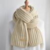 Winter Chic Solid Knit Scarf – Stay Cozy & Stylish with Windproof Warmth, Elastic Comfort, Unisex Preppy Design