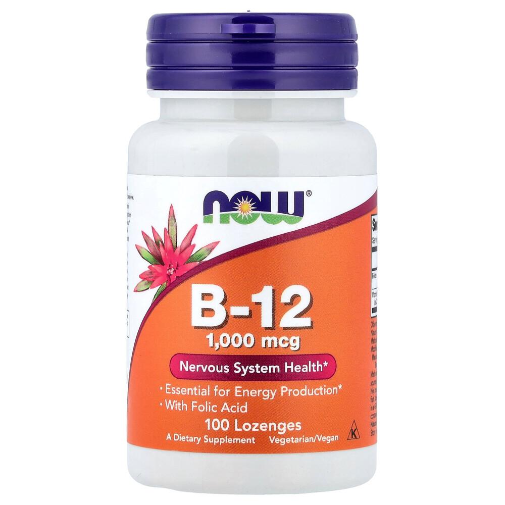 Now Foods B-12 1000mcg Lozenge Tablets, 100 Count