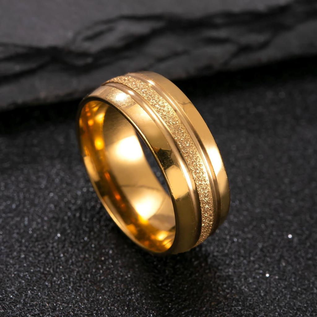 Кольцо для пары из матовой нержавеющей стали 8 мм - Простое, модное гладкое кольцо