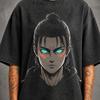Eren Yeager AOT Loading Mineral Washed Graphic Shirt | Heavyweight Oversized Tee | Vintage Streetwear